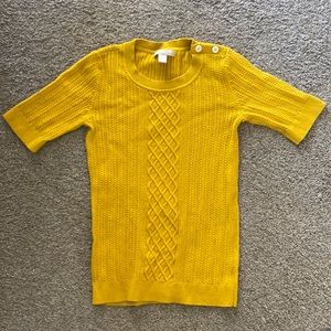 Mid century mustard yellow sweater shirt